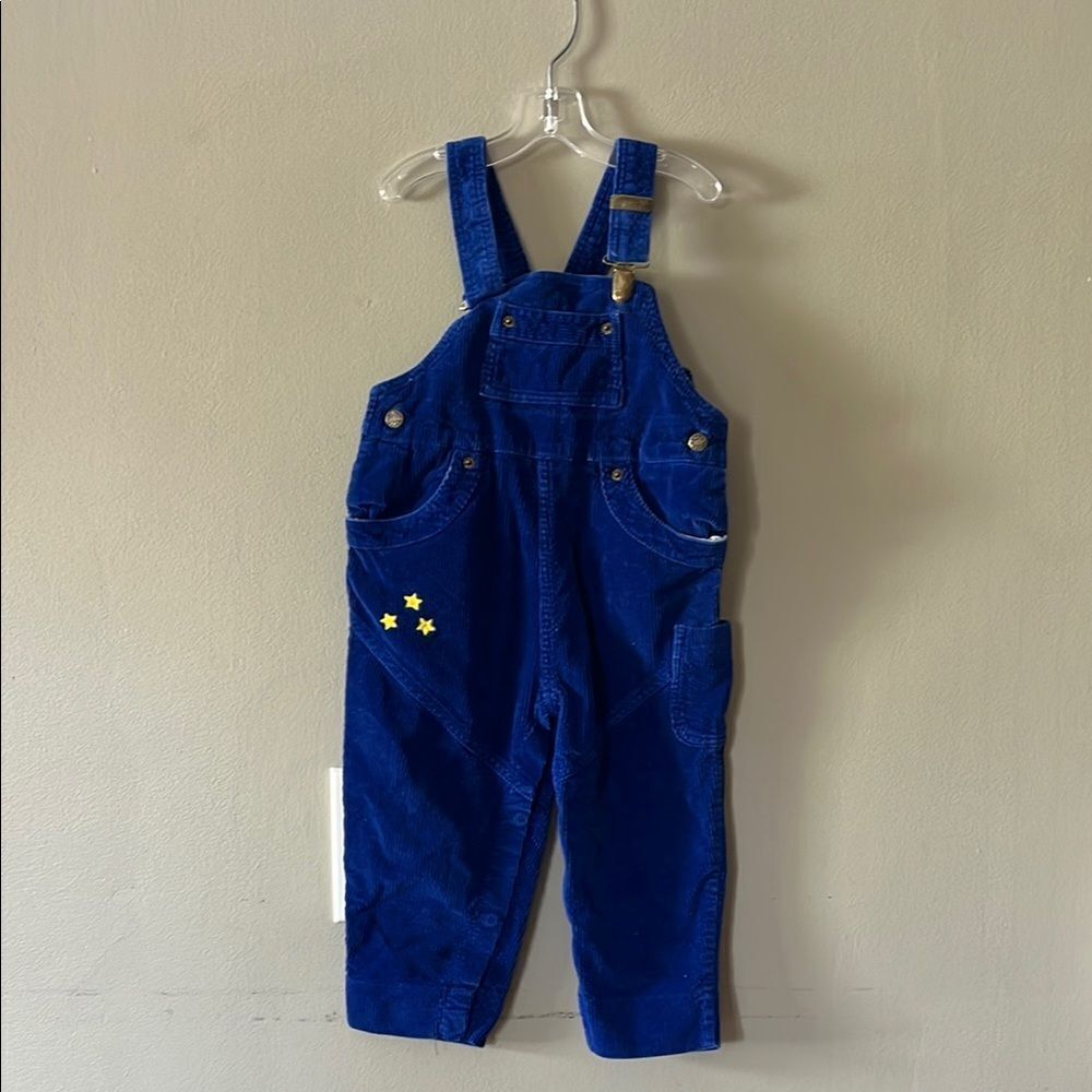 Vintage Royal Blue Kids Overalls with Star Details